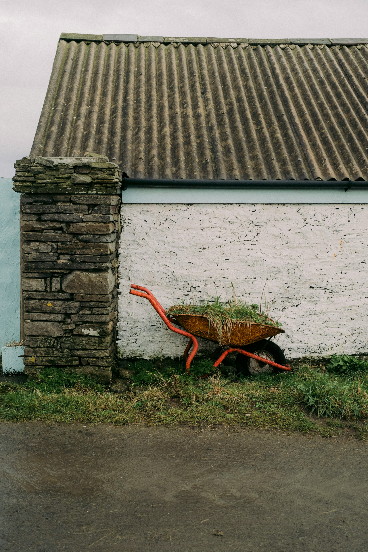Agricultural feedstock at an Irish farm building